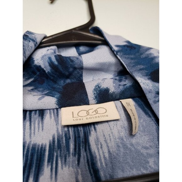Lori Goldstein Logo Womens Plus Sz 1X Cardigan Waterfall Open Front Blue Gray - Picture 5 of 6